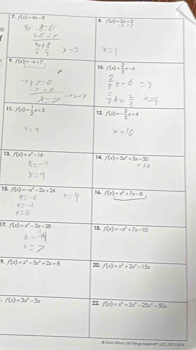 f(x)=4x-8
9. 
11. 
13. 
15. 
17. 
9 
* Cneo Mer (AB Timga Agetre'', 1), 20-215