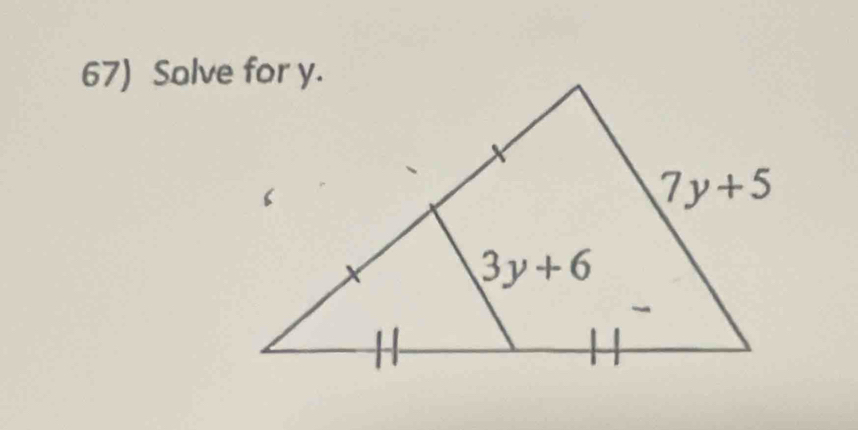 Solve for y.