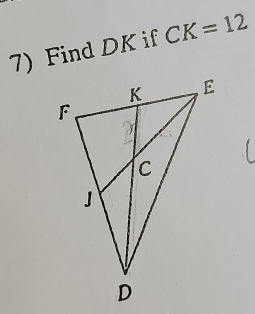 Find DK if CK=12