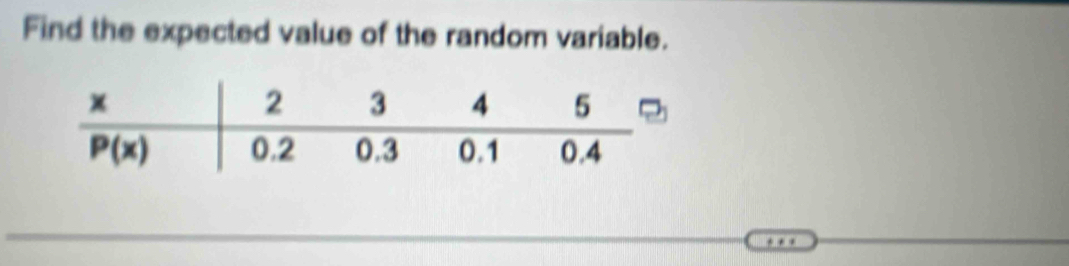 Find the expected value of the random variable.