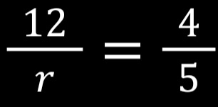  12/r = 4/5 