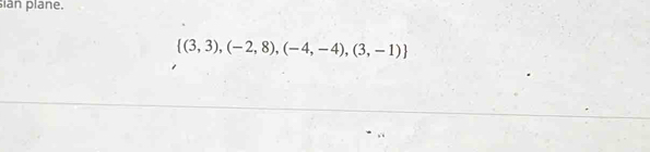 ian plane.
 (3,3),(-2,8),(-4,-4),(3,-1)