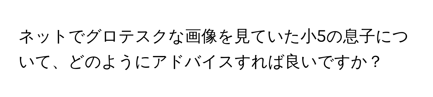 ネットでグロテスクな画像を見ていた小5の息子について、どのようにアドバイスすれば良いですか？