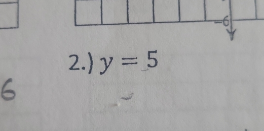 -6
2.) y=5