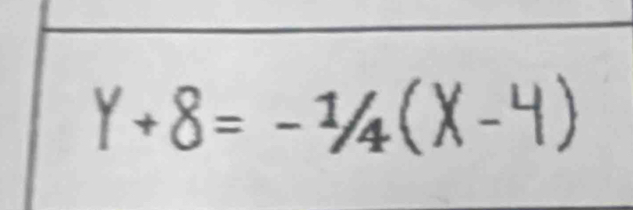 Y+8=-1/4() (-4