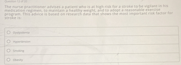 Solved: The nurse practitioner advises a patient who is at high risk ...