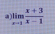 limlimits _xto 1 (x+3)/x-1 