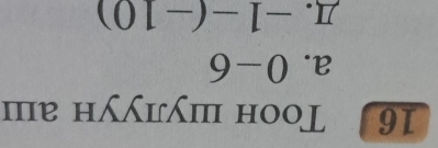 Toон шулуун аш
a. 0-6
Д. -1-(-10)