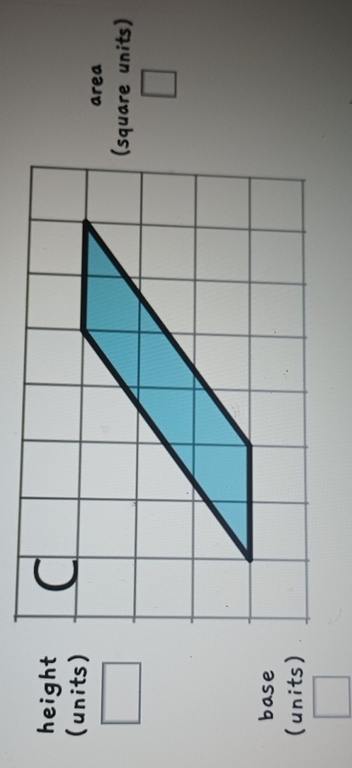 height 
(units) 
area 
(square units) 
base 
(units)