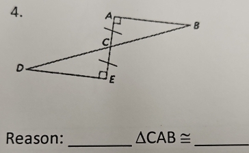 Reason: _ △ CAB≌ _