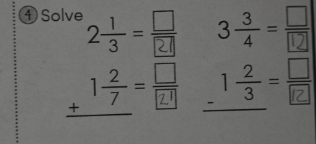 ④Solve 2 3÷