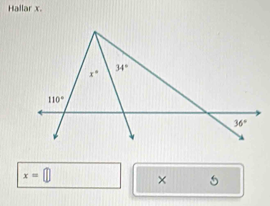 Hallar x.
x=□
× 5