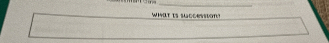 What is succession?