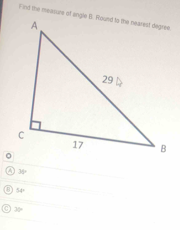 ④ 36°
B 54°
30°