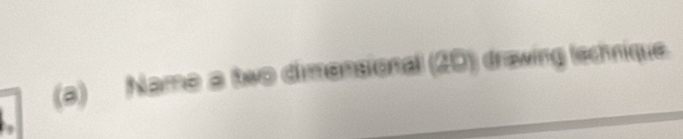 Name a two dimensional (20) drawing lechnique.