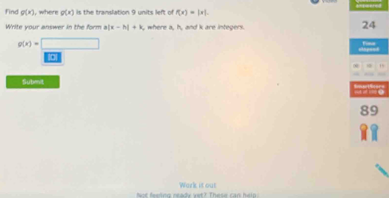 Solved: Find g(x) , where g(x) is the translation 9 units left of f(x ...