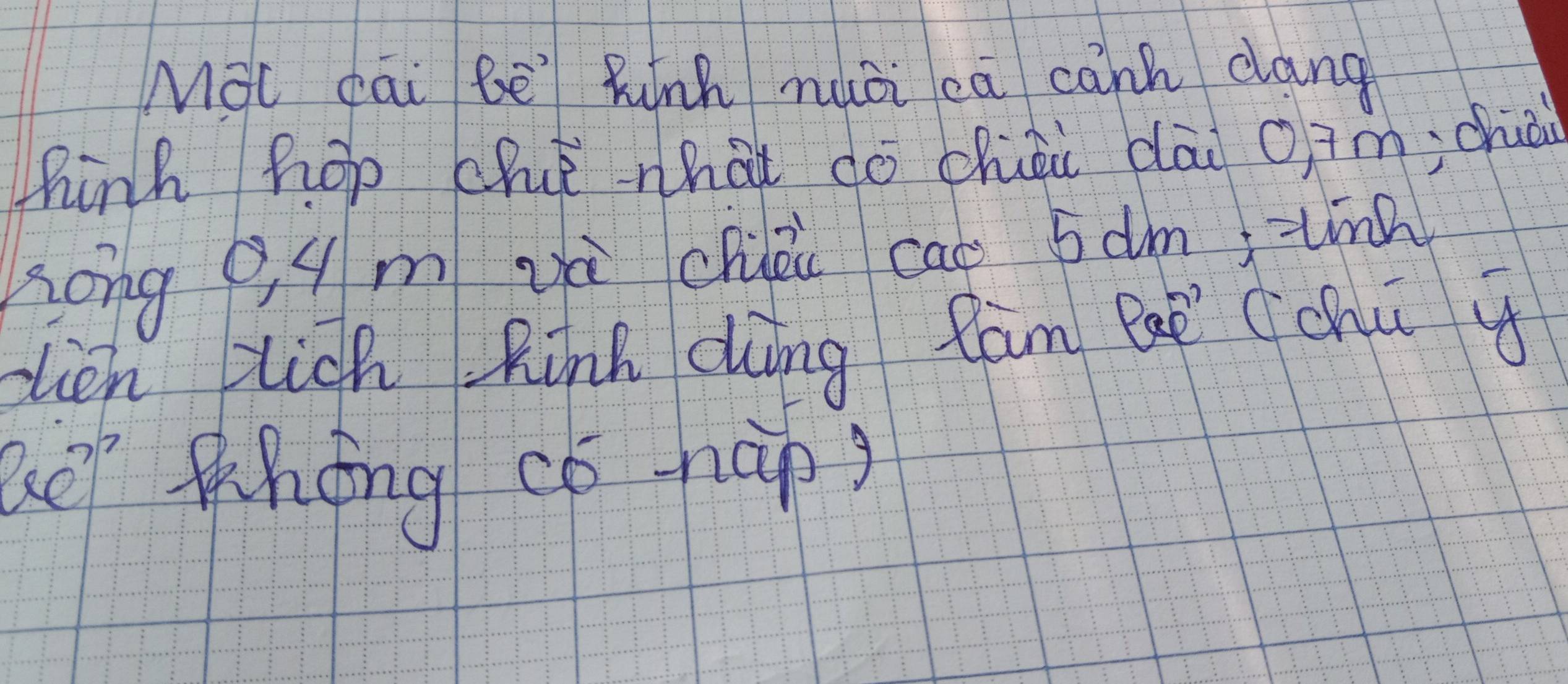 Mic cāi bē Runh nuài ca cann dang 
hinh hop chú what do chiéi dāi o+m; chà 
song Qqm vù chuǒi cao 5àm tínn 
cien lich Rink dìng fam C (chú y 
ue thǒng cǒ hàp)