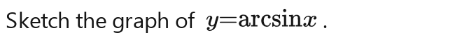 Sketch the graph of y=arcsin x.