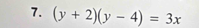 (y+2)(y-4)=3x