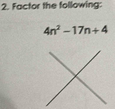 Factor the following:
4n^2-17n+4