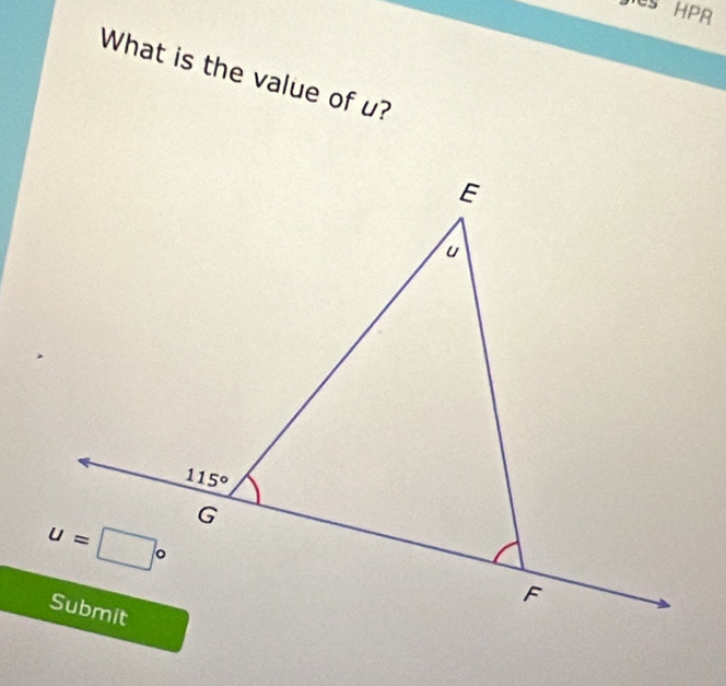 HPR
What is the value of u?