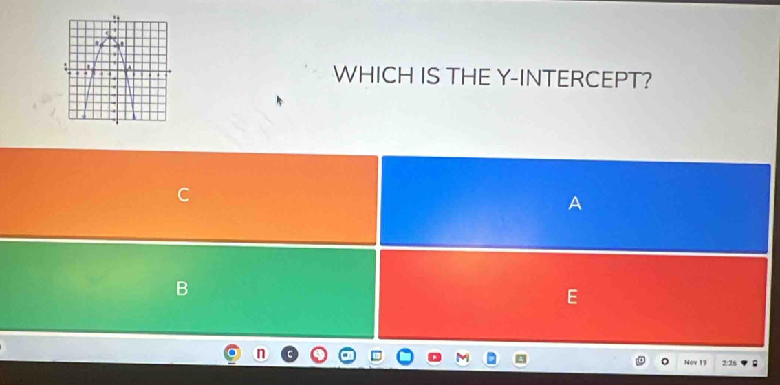 WHICH IS THE Y-INTERCEPT? 
A 
n 
o Nov 19 2:26