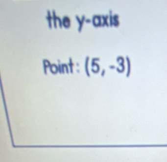 the y-axis 
Point : (5,-3)