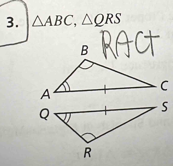 △ ABC, △ QRS