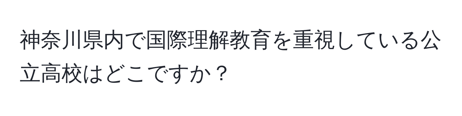 神奈川県内で国際理解教育を重視している公立高校はどこですか？