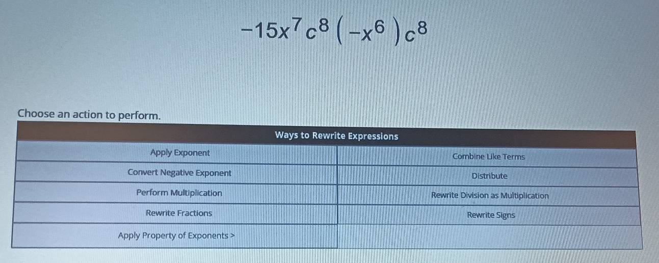 -15x^7c^8(-x^6)c^8
Choose an action to