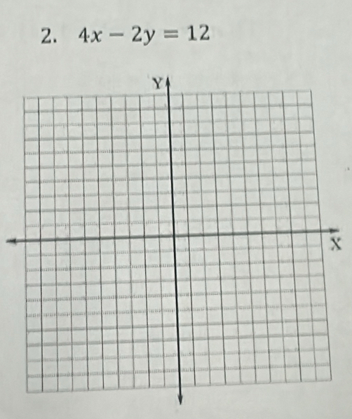 4x-2y=12
X