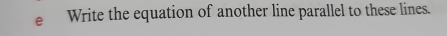 Write the equation of another line parallel to these lines.