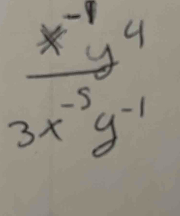  (x^(-1)y^4)/3x^(-5)y^(-1) 