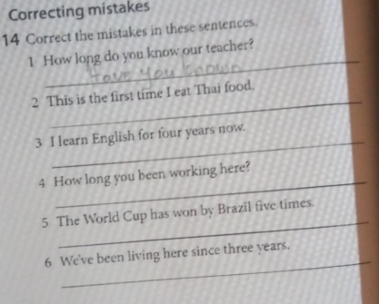 Correcting mistakes
14