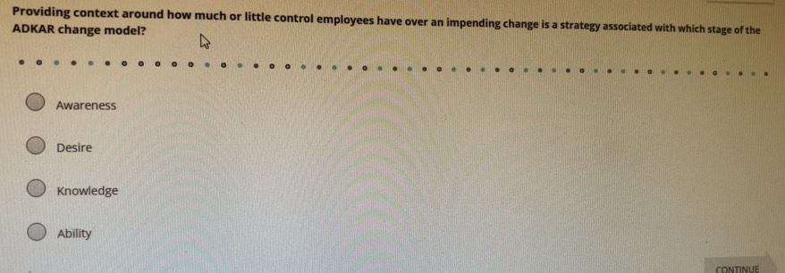Solved: Providing context around how much or little control employees ...
