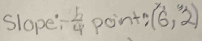 Slope - 5/4 point? :(6,2)