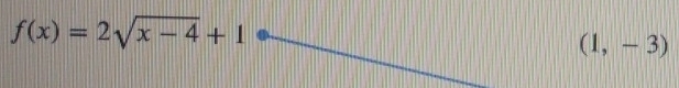 f(x)=2sqrt(x-4)+1
(1,-3)