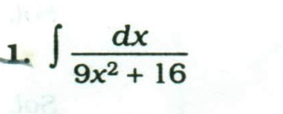 ∈t  dx/9x^2+16 