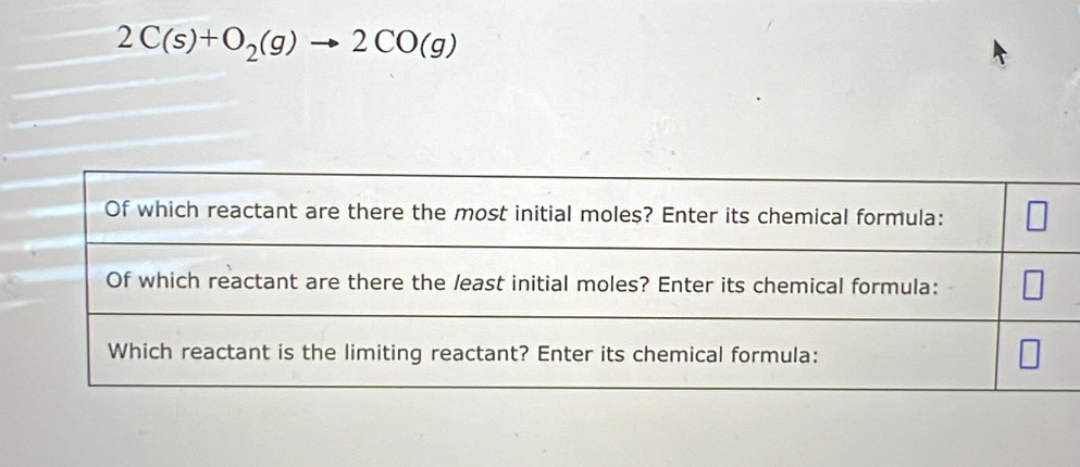 2C(s)+O_2(g)to 2CO(g)