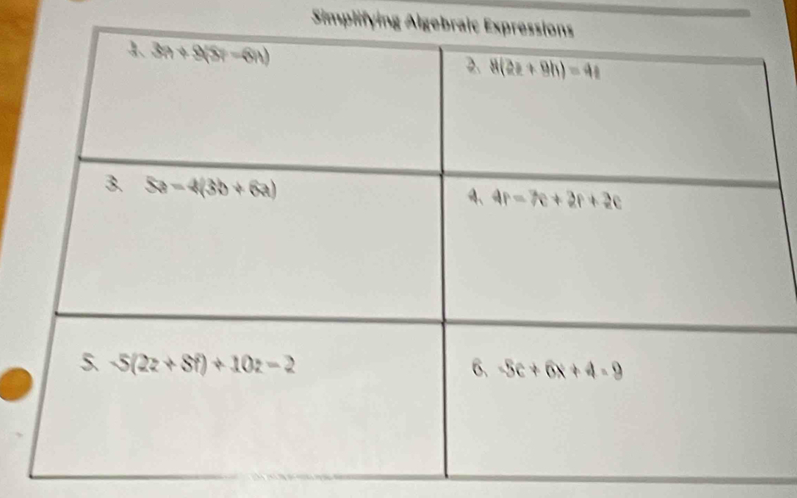 Simplifying Algebraic