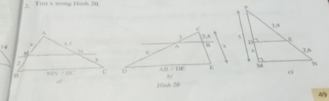 Tim x trong Hinh 20.
14
Hình 20
49