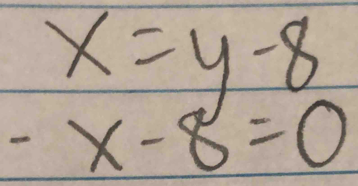 x=y-8
-x-8=0