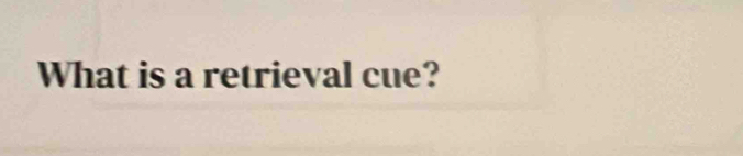 What is a retrieval cue?