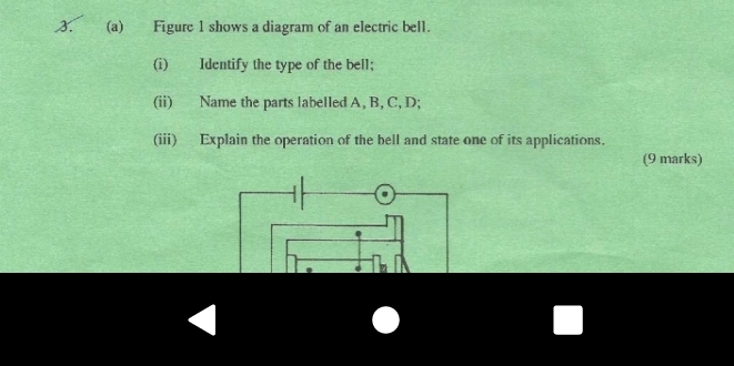 Solved: Figure 1 shows a diagram of an electric bell. (i) Identify the ...