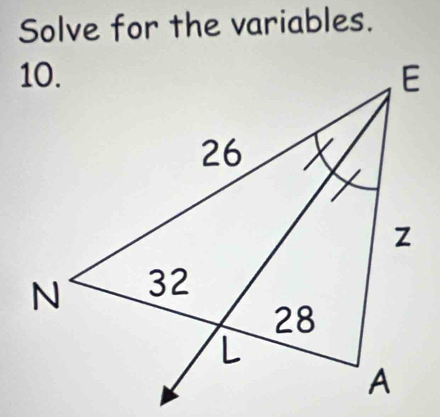 Solve for the variables.