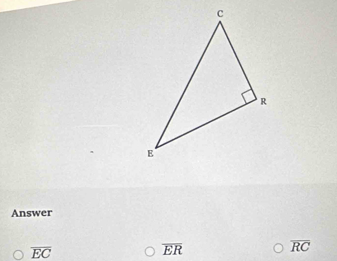 Answer
overline EC
overline ER
overline RC