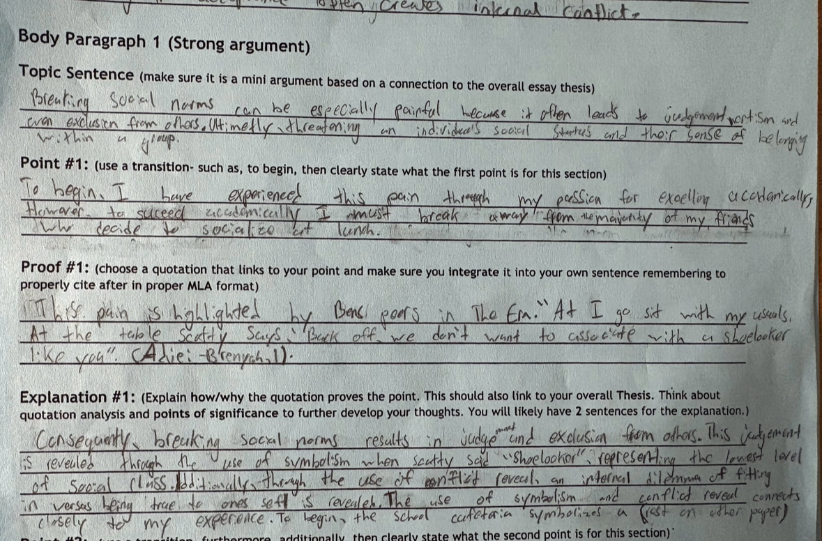 Solved: Body Paragraph 1 (Strong argument) Topic Sentence (make sure it ...