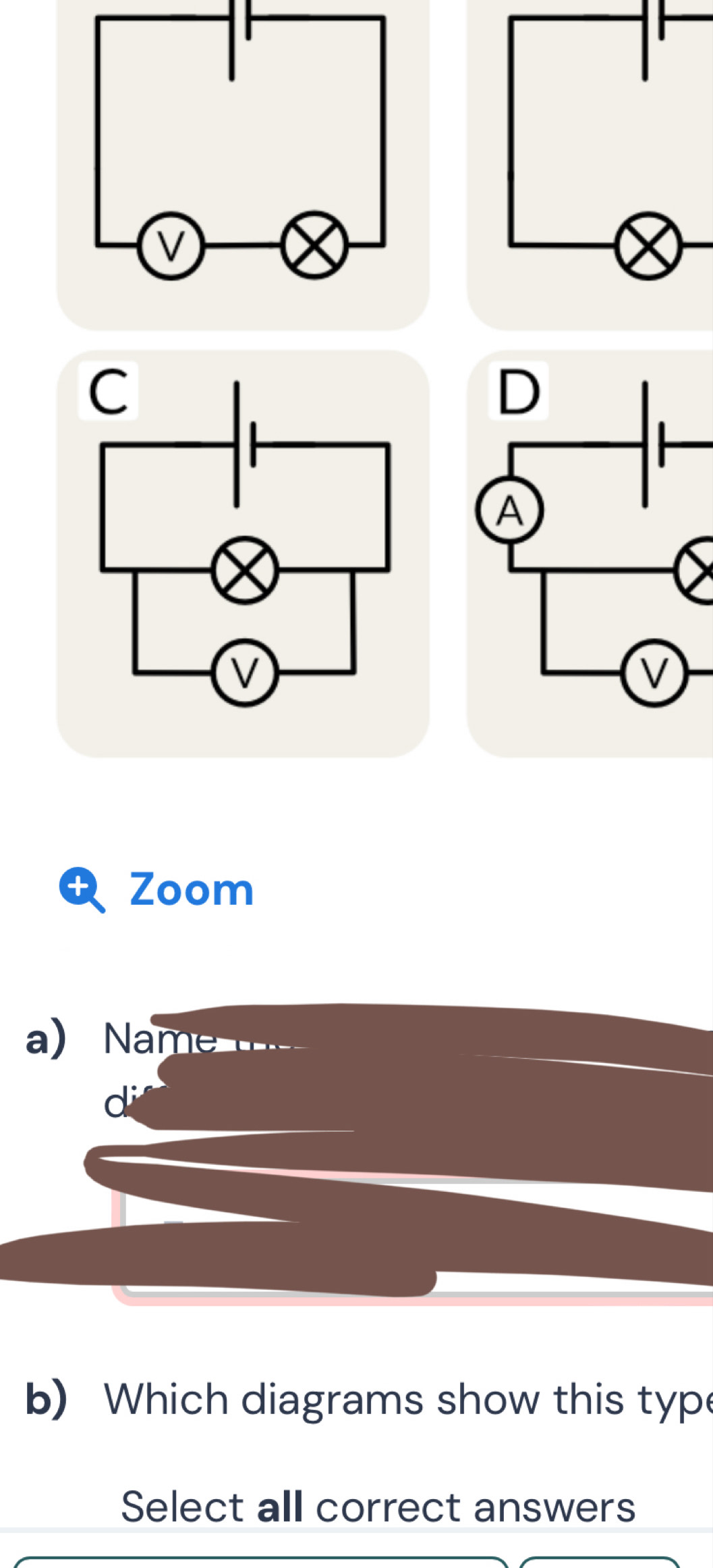 Zoom 
a) Na m 
b) Which diagrams show this typ 
Select all correct answers