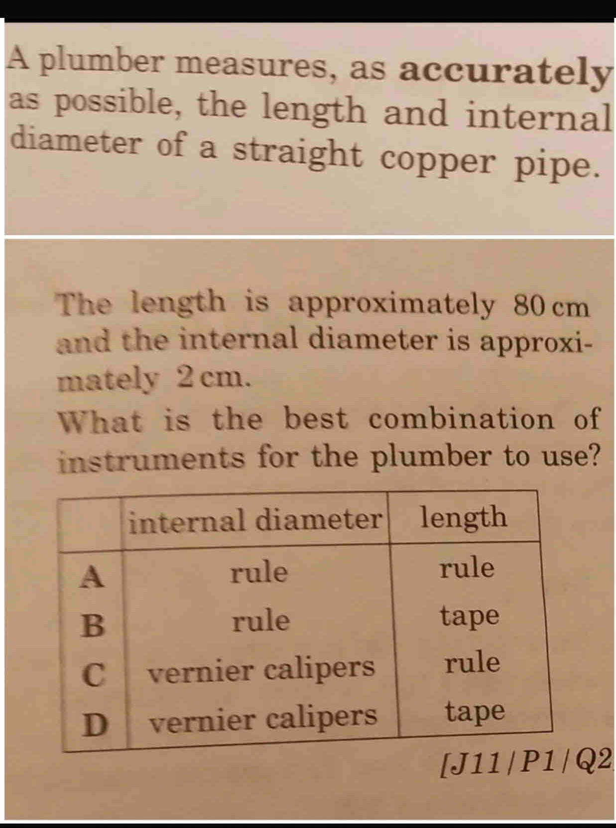Solved: A plumber measures, as accurately as possible, the length and ...