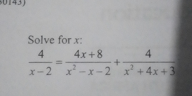 Solve for x: